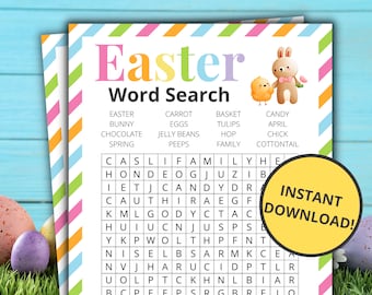 Easter Word Search | Printable Easter Game | Easter Activity For Kids and Adults | Easter Party Game | Family Game | Classroom Game