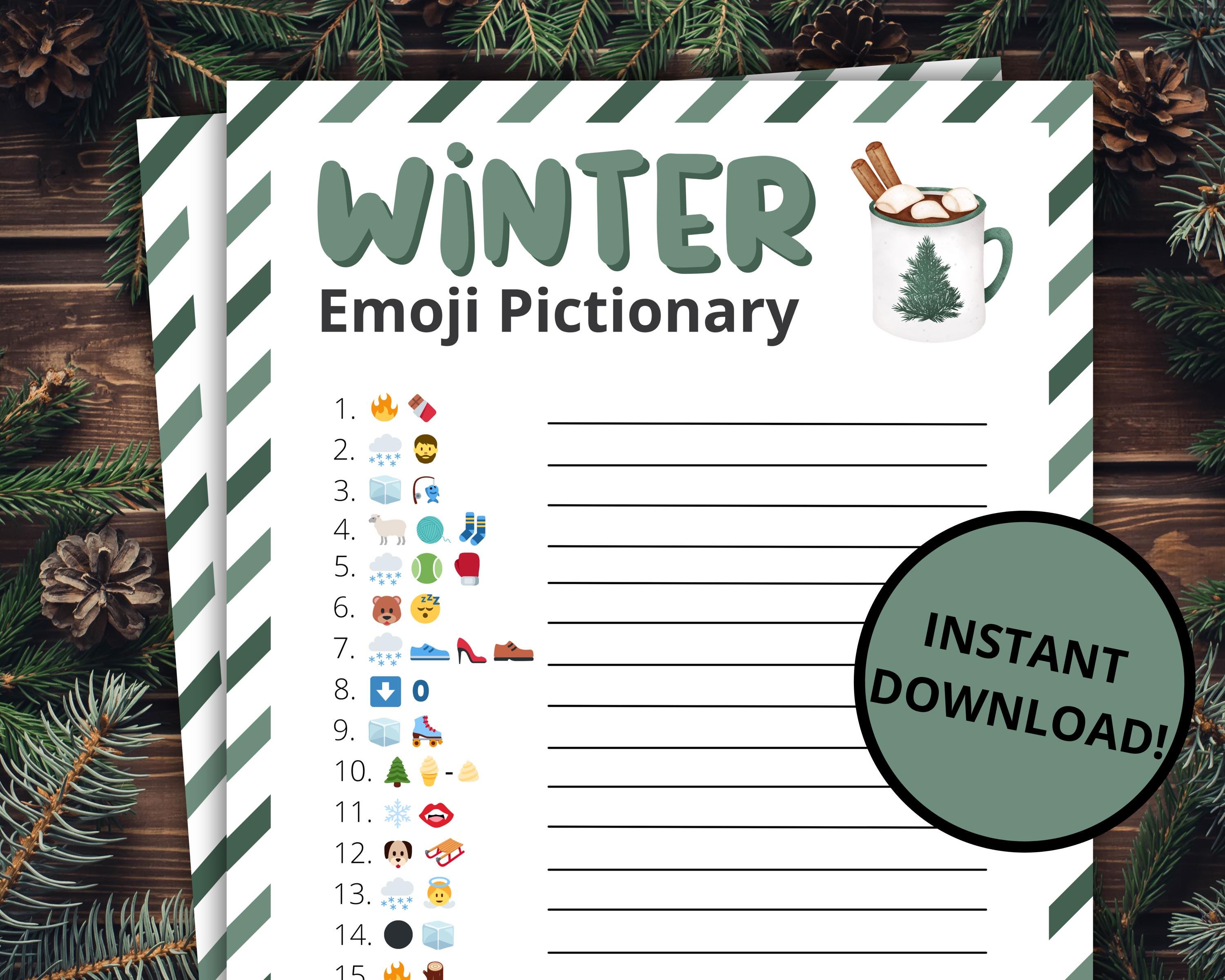 Winter Emoji Pictionary | Printable Snow Day Activity for Kids and ...