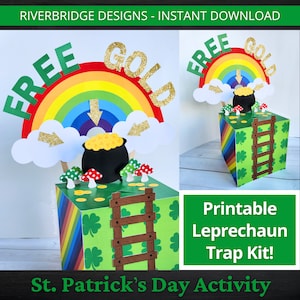 Kit de piège à lutins imprimable | Activité de la Saint-Patrick pour les enfants | Piège à lutin DIY | Attrapez un Leprechaun Craft | Activité en classe