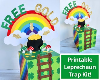 Printable Leprechaun Trap Kit | St. Patrick's Day Activity for Kids | DIY Leprechaun Trap | Catch a Leprechaun Craft | Classroom Activity