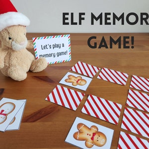 Elf Memory Game | Christmas Elf Activity | Holiday Elf Ideas, Props and Accessories | Printable Elf Game | Matching Game