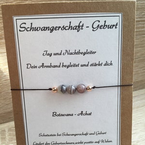 Makramee Armband Fotorahmen Schwangere Frau, Geburt, Edelstein,  Botswana Achat, Mondstein, Hoffnung, Optimismus  Heilsteine 12 Farben