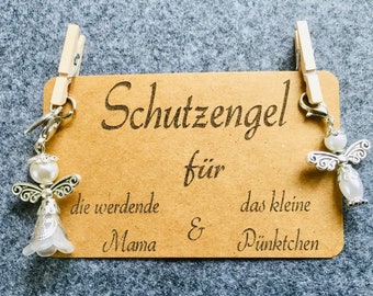 Schutzengel Schlüsselanhänger Geschenk für beste werdende Mama und das Pünktchen Glücksbringer Schwangerschaft Baby unterwegs Babyparty