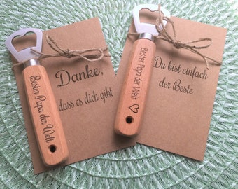 personalized bottle opener wood personalized with individual engraving Made in Germany