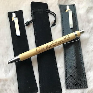 Kugelschreiber Etui personalisiert, Bambus Kuli, Geburtstagsgeschenk, Holz, Gravur Gastgeschenk Geschenk Gifts Mitbringsel, Weihnachten