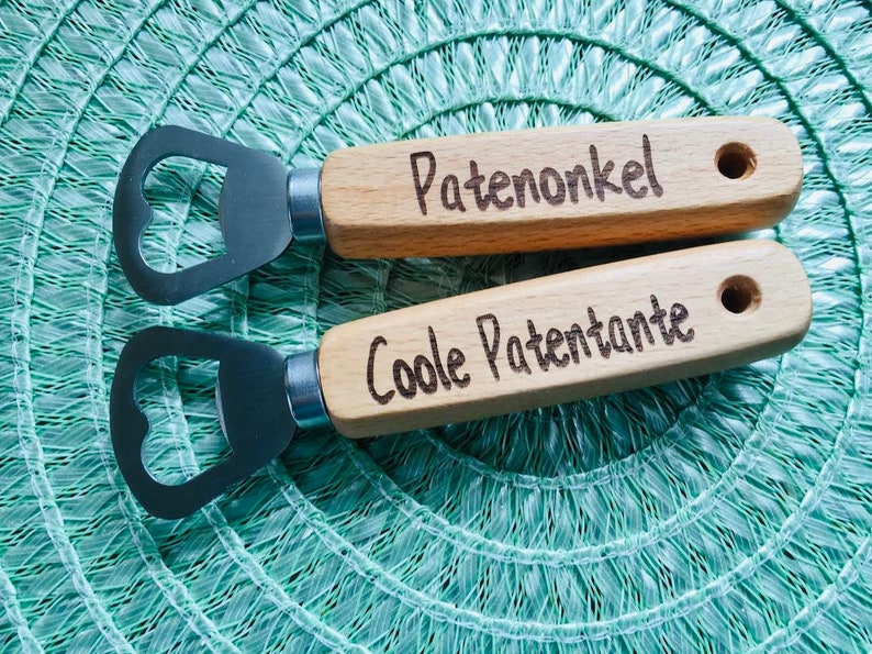 Bottle opener personalized wooden 17 key, beer opener, cap lifter, Christmas, party, birthday, JGA, with desired engraving image 6