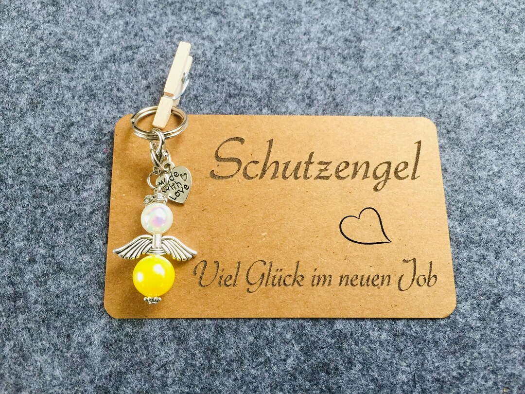Guardian Angel Keychain Gift - Good Luck in Your New Job - Lucky