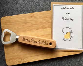 Edition Father's Day, bottle opener personalized wooden 17 key, beer opener, bottle opener, Father's Day, snack board, birthday, JGA, engraving