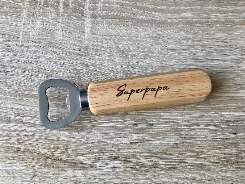 Bottle opener personalized wooden 17 key, beer opener, cap lifter, Christmas, party, birthday, JGA, with desired engraving image 3