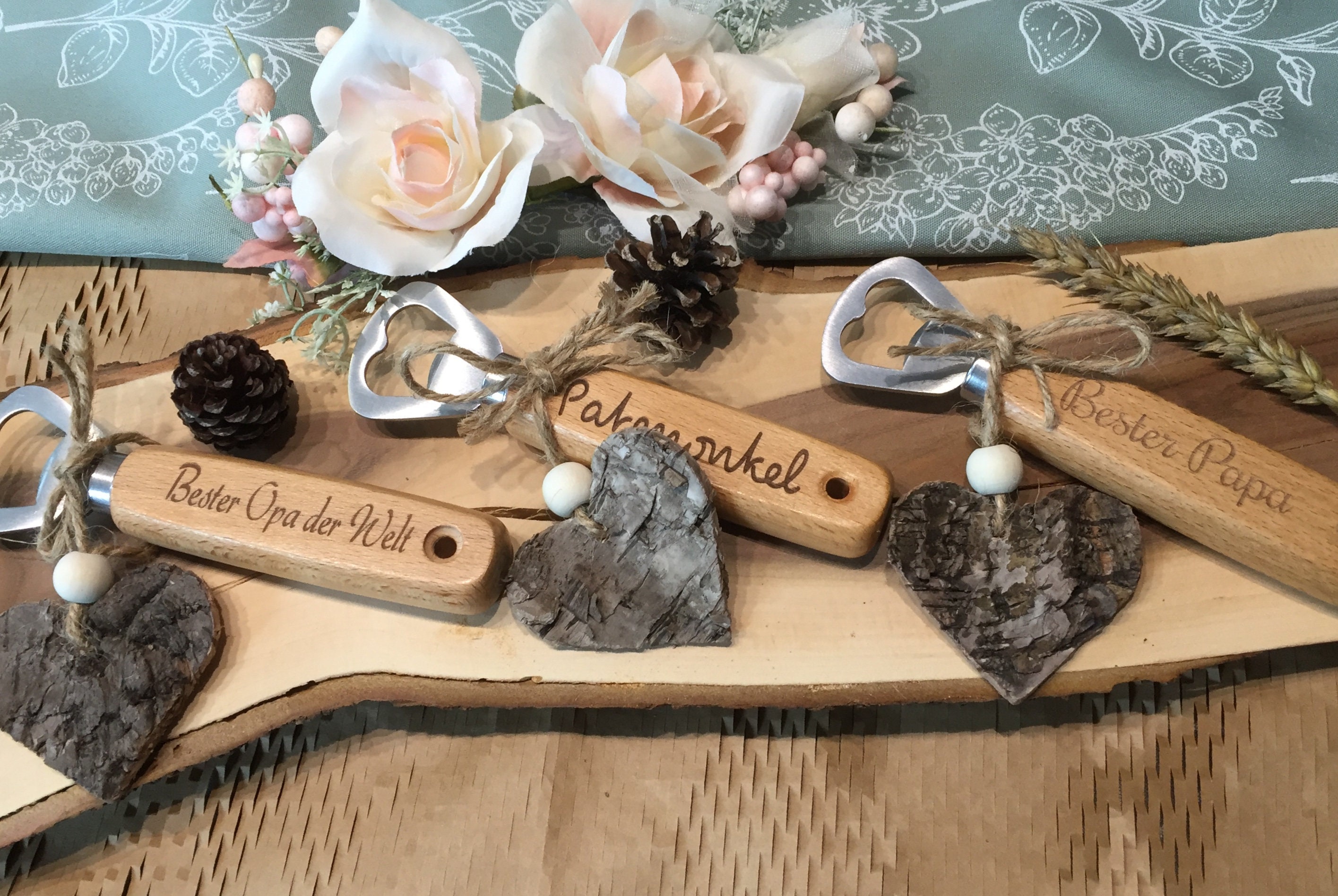 Flaschenöffner personalisierter Holz 17er Schlüssel, Bieröffner