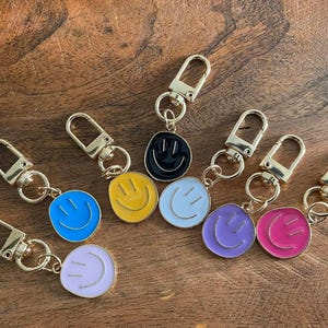 Smiley Schlüsselanhänger, lachendes Gesicht, farbige bunte Schlüsselanhänger, Hochzeit, Geburtstagsgeschenk,   Mitbringsel, Anhänger, Schule