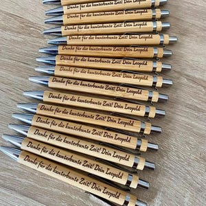 Kugelschreiber personalisiert, JGA, Geburtstag Geschenk, Erzieherin, Lehrerin, Geburtstag, Holz, Bambus, Gravur, Trockenblumen, Weihnachten
