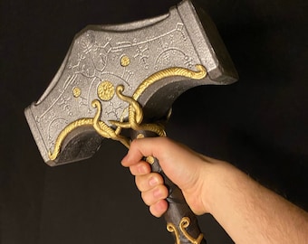 Mjolnir de God of War, estatua de Kratos, martillo de Thor, artículo de cosplay de Kratos, 22'', accesorios de cosplay, regalo de videojuegos, accesorios de Ragnarok