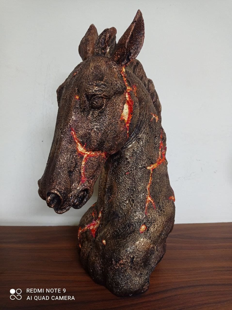 Horse Head Statue Horse With Fire Bronze Horse Sculpture Etsy