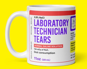 Laboratory technician tears mug | Funny lab tech gift, Lab assistant gift, Graduate student gift, Science mug, Medical technologist gift mug