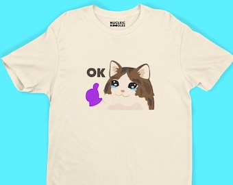 OK Thumbs Up Crying Lab Cat unisex t-shirt | Science shirt, Cat meme shirt, Laboratory gift, Biology shirt, Chemistry gift, Grad school gift