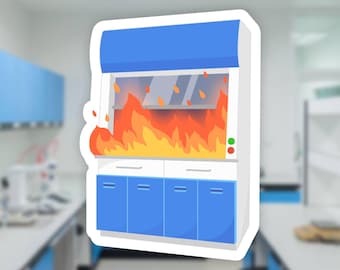 Burning fume hood sticker | Dumpster fire sticker, Funny science sticker sheet, Chemistry sticker pack, Biochemistry gift, Science gift
