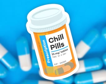 Chill Pills sticker | Medical sticker, Pharmacy sticker, Pharmacy student sticker, Nursing sticker, Doctor sticker, Student gift