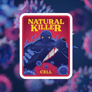 Natural killer cell sticker | Immunology gift, Science sticker pack, Biology sticker, Chemistry sticker, Graduate student gift, Science gift