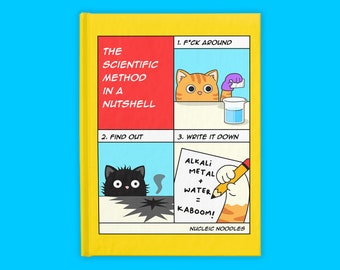 The Scientific Method hardcover journal | Laboratory gift, Blank notebook journal, Cute cat scrapbook journal, Chemistry gift, Biology gift