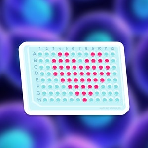 96-Well plate heart sticker | Science sticker, Biology sticker pack, Chemistry sticker pack, Science gift, Chemistry gift, Cell biology gift
