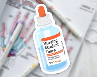 Nursing student tears sticker | Nurse sticker, Nursing student gift, Future RN Registered nurse sticker, Laptop decal, Water bottle sticker