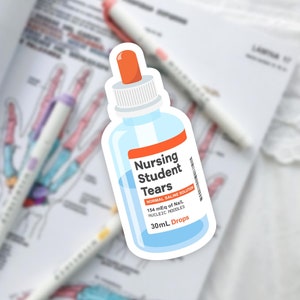 Nursing student tears sticker | Nurse sticker, Nursing student gift, Future RN Registered nurse sticker, Laptop decal, Water bottle sticker