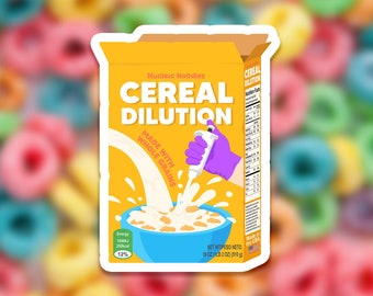 Cereal dilution sticker | Funny biology sticker, Funny microbiology gift, Funny science sticker, Chemistry sticker, Biochemistry sticker