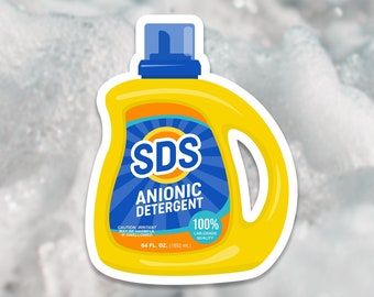 SDS Anionic Detergent sticker | Funny science sticker, chemistry sticker, biology sticker, biochemistry gift, STEM sticker, Science art