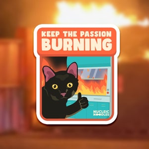 Keep the passion burning sticker | Science sticker pack, Biology stickers, Science teacher gift, Graduate student gift, PhD student gift