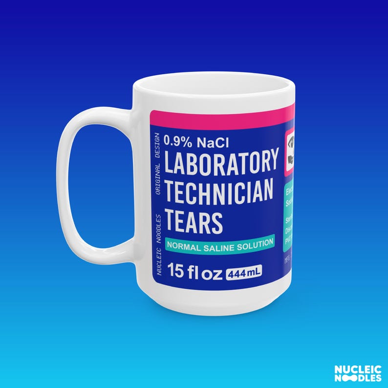 Laboratory technician tears mug | Funny lab tech gift, Lab assistant gift, Graduate student gift, Science mug, Medical technologist gift mug image 2