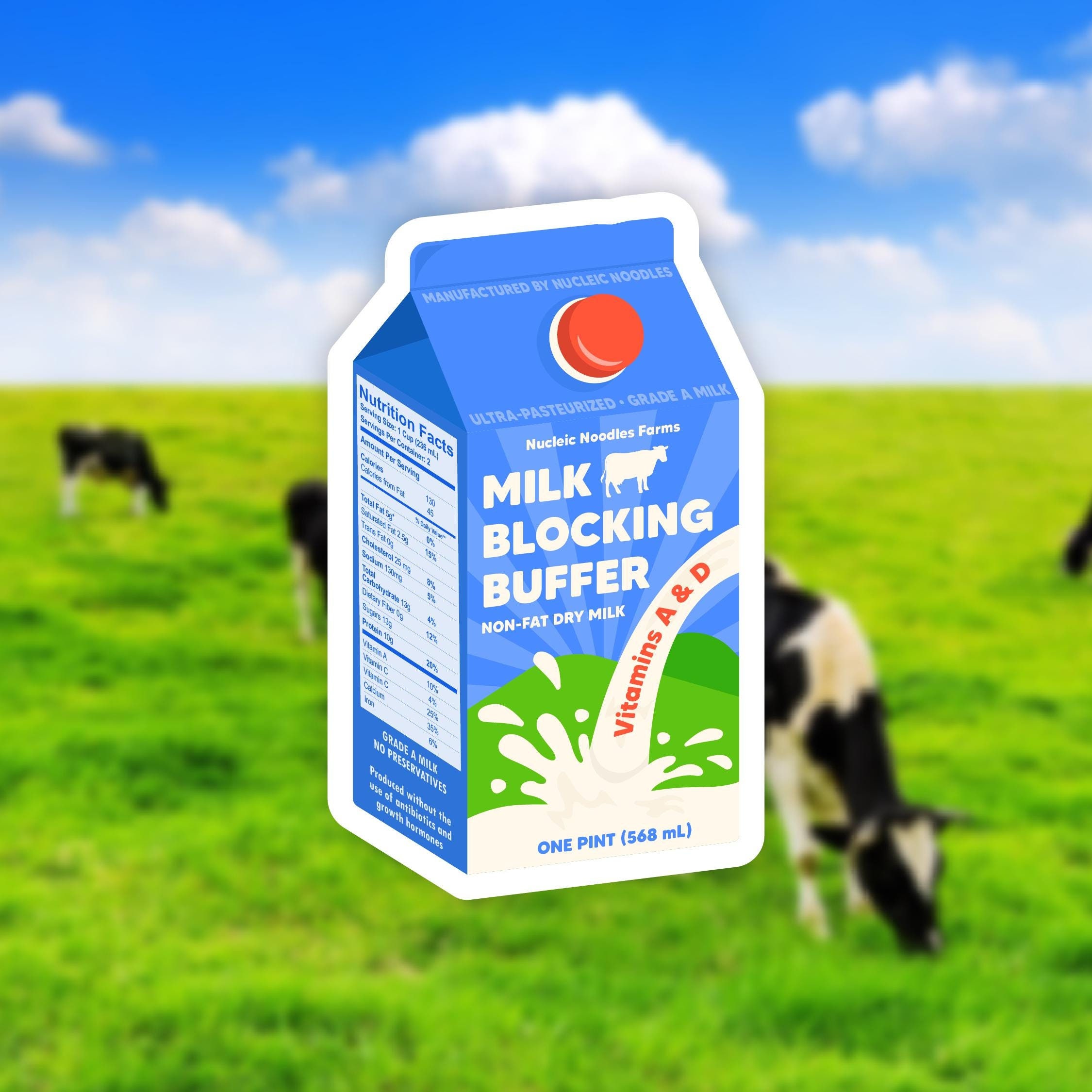 Buffer Solution Sticker Milk Blocking Buffer Sticker | Science Sticker, Biology Sticker ...