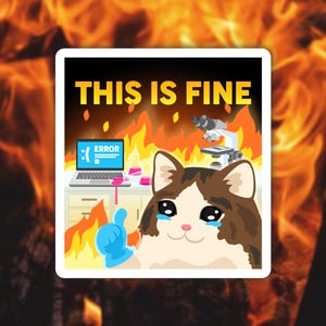 This is Fine sticker | Funny science sticker, Lab sticker, Biology sticker pack, Chemistry sticker sheet, Laptop decal, Water bottle sticker