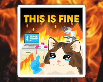 This is Fine sticker | Funny science sticker, Lab sticker, Biology sticker pack, Chemistry sticker sheet, Laptop decal, Water bottle sticker
