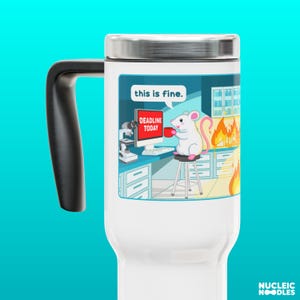 Burning laboratory travel mug | Funny science mug, Chemistry mug, Biology mug, Laboratory tumbler, Researcher gift, Teacher appreciation mug