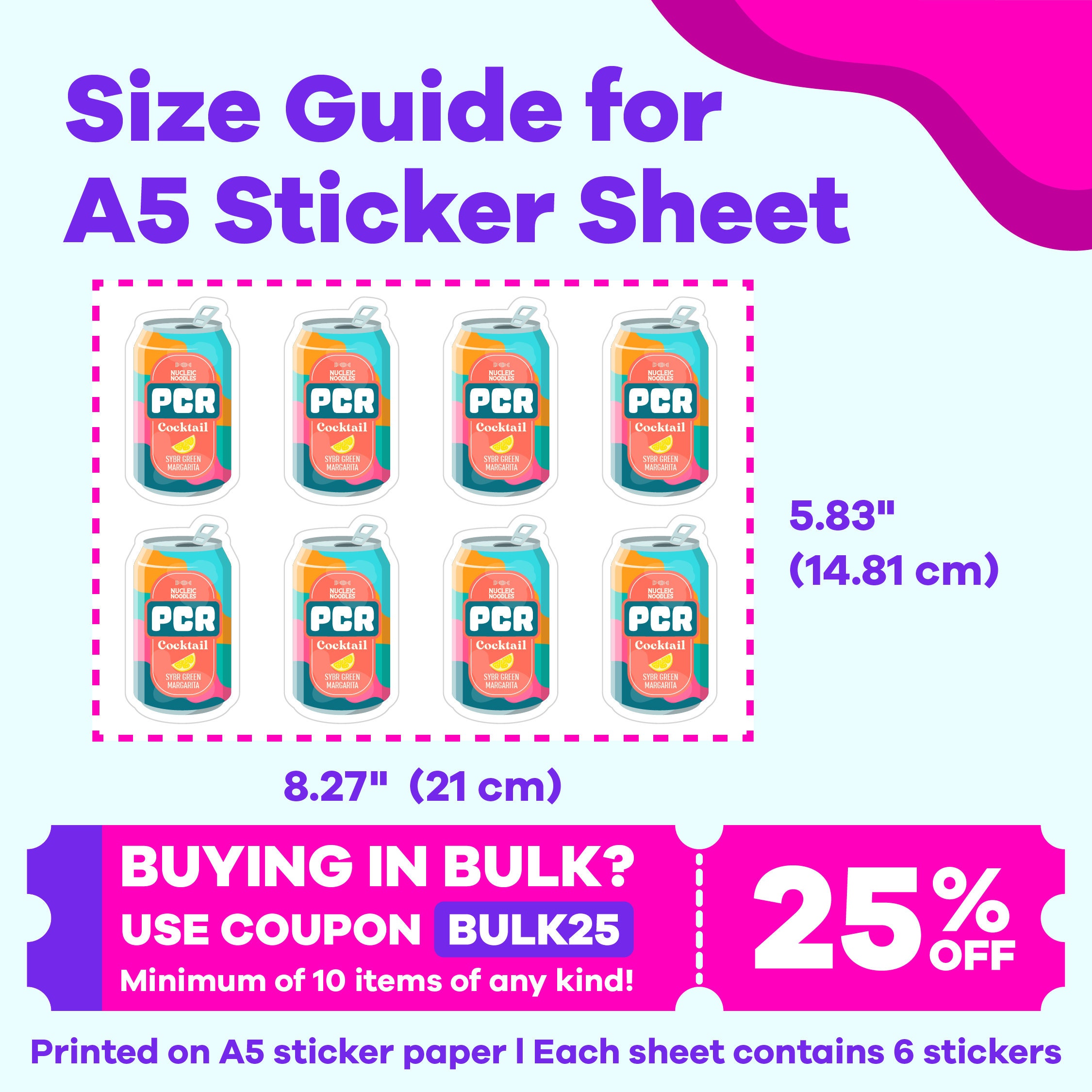 PCR Cocktail Sticker | Funny Chemistry Sticker, Biology Sticker ...