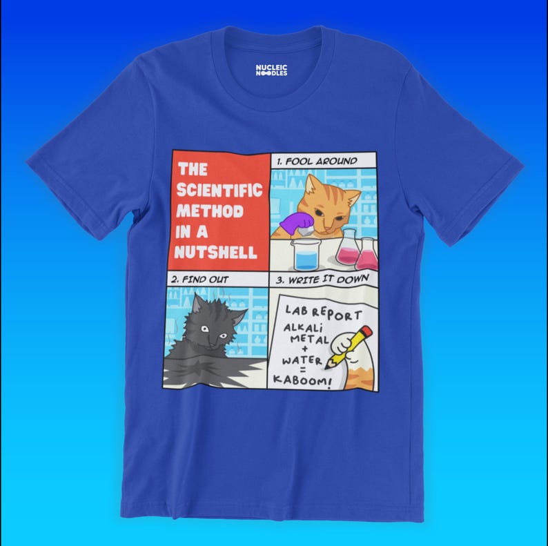 The Scientific Method t-shirt | Funny science shirt, Chemistry teacher gift, Biology shirt, Physics shirt, Laboratory gift, Graduation gift Royal blue