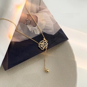 CHANEL, Jewelry, Chanel Rhinestone Here Mark Heart 4 Row Pendant Necklace