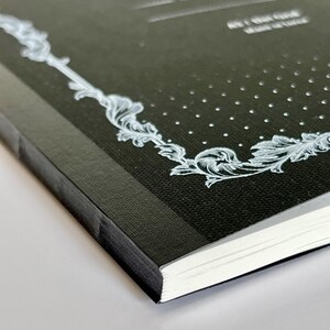 Tomoe River Notebook,  close up of binding, A5 Dot Grid, 68 gsm, Made in Japan