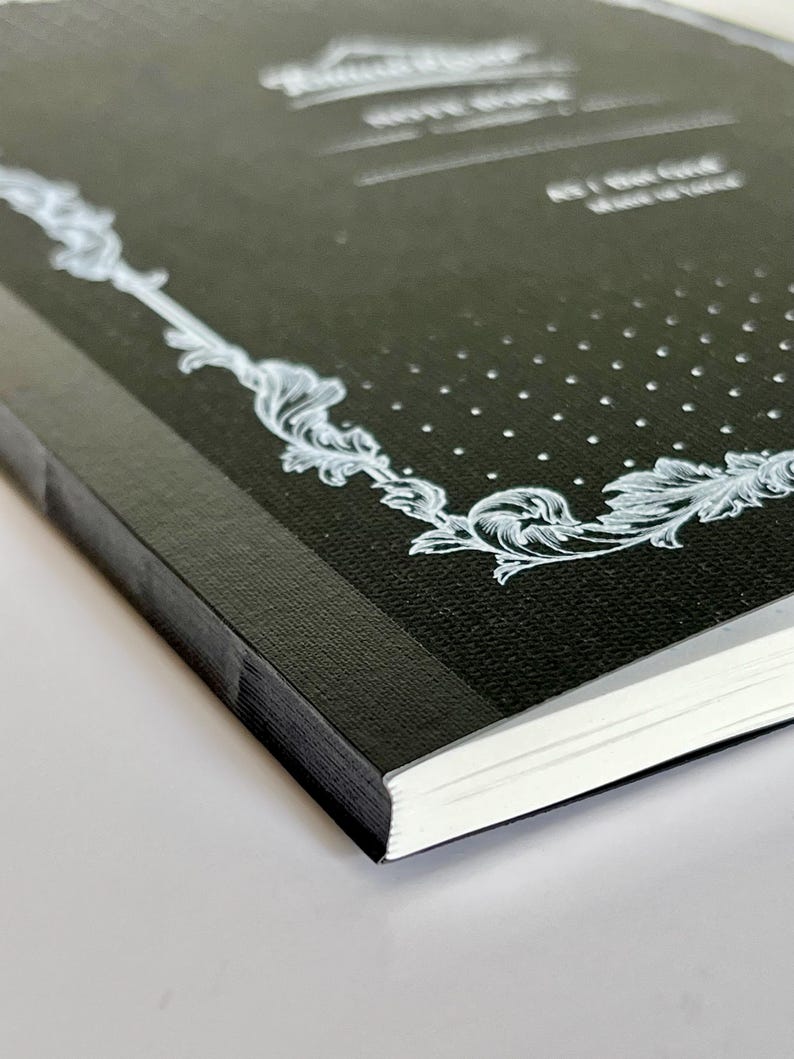 Tomoe River Notebook,  close up of binding, A5 Dot Grid, 68 gsm, Made in Japan