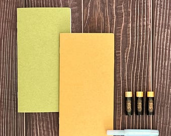 Tomoe River Notebook - A5 Slim size (110 x210 mm),  Sanzen Tomoe River 52gsm, 5mm Dot Grid / White Paper, 64pages, Travelers Notebook Insert