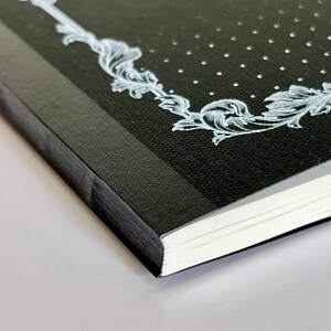 Tomoe River Notebook,  close up of binding, A5 Dot Grid, 68 gsm, Made in Japan