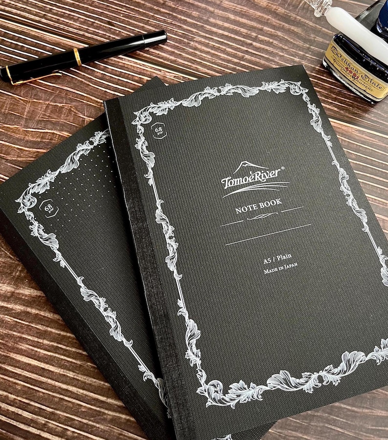 Tomoe River Notebook, 68 gsm, Made in Japan, Desk Flat Lay