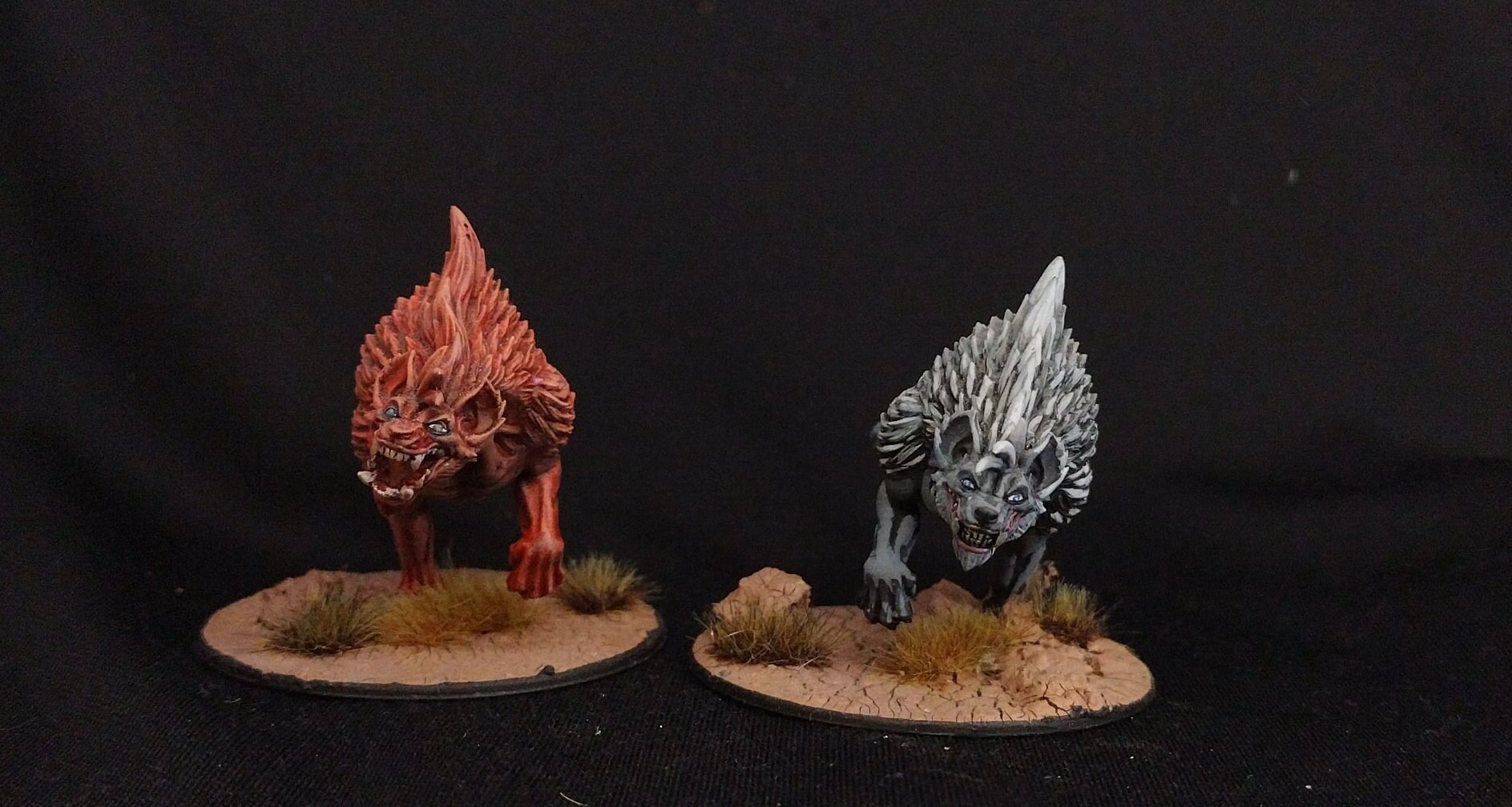 Painted Giant Hyena Miniature Pack 2 for Dungeons & Dragons Pathfinder