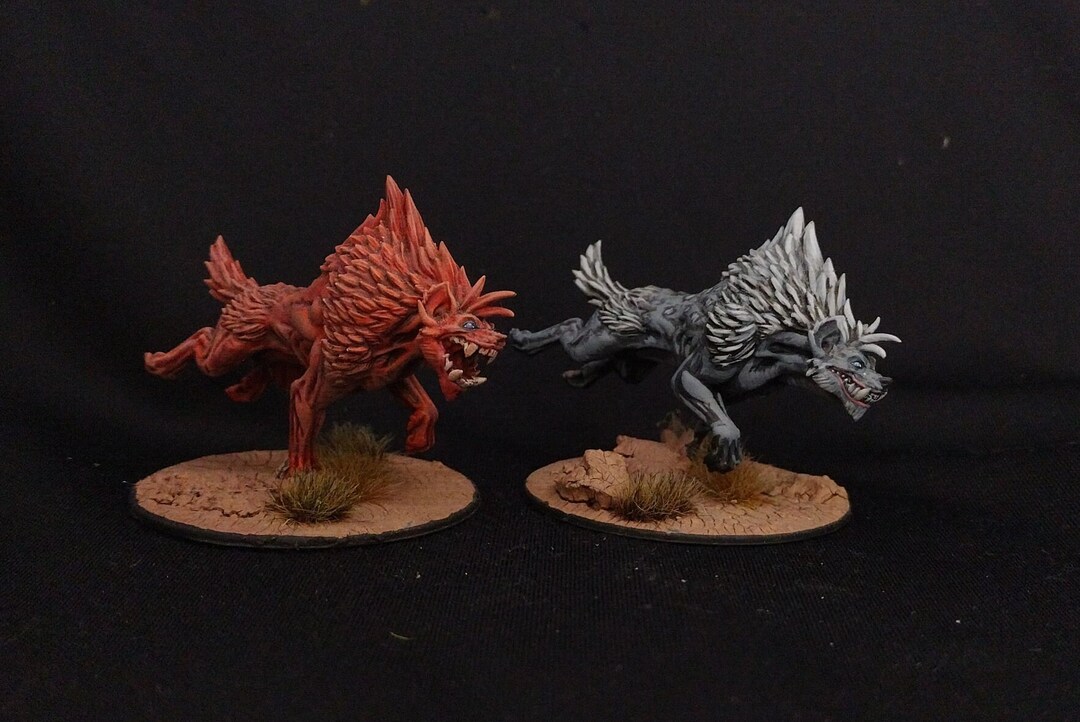 Painted Giant Hyena Miniature Pack 2 for Dungeons & Dragons Pathfinder