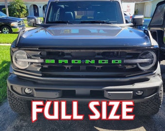 2021+ Ford Bronco Full Size Vinyl Letters Overlay Decal - Front-Grille Full Size