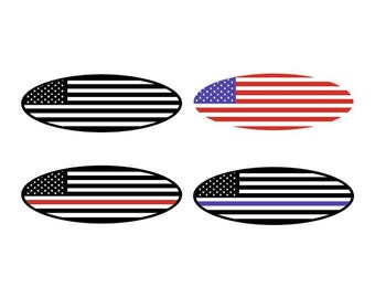 Emblema ovalado de la bandera estadounidense para Ford Bronco (versión Full o Sport) y puerta trasera.