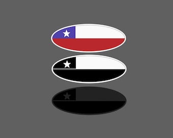 Chile Flag Ford Bronco Full or Sport Oval Emblem Badge Tailgate Door Replacement.