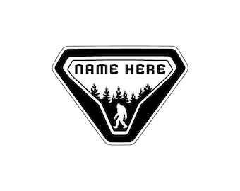 Insignia personalizada de Sasquatch con nombre personalizado n.° 32611 (se vende por par)