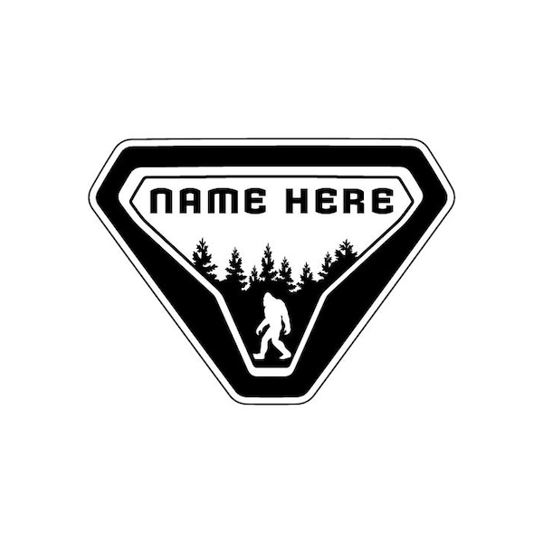 Personalized Custom Name Sasquatch Emblem Badge #32611 (SOLD in Pair)